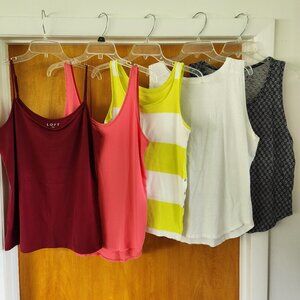 Lot of 5 Loft and Ann Taylor Tanks and Cami L and XL